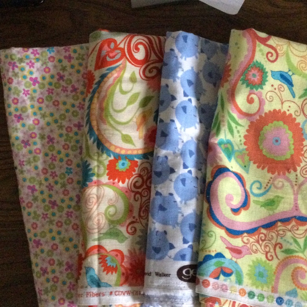 Colorful Floral and Paisley Corduroy Fabric Bundle